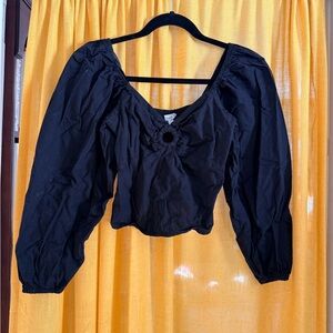 Cropped Peasant Blouse